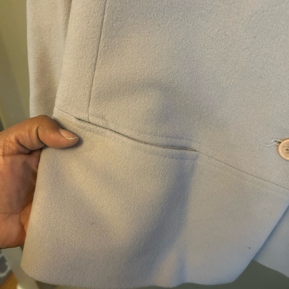 Casual Corner jacket - light purple button front wool blend satin lined pockets - Picture 3 of 9